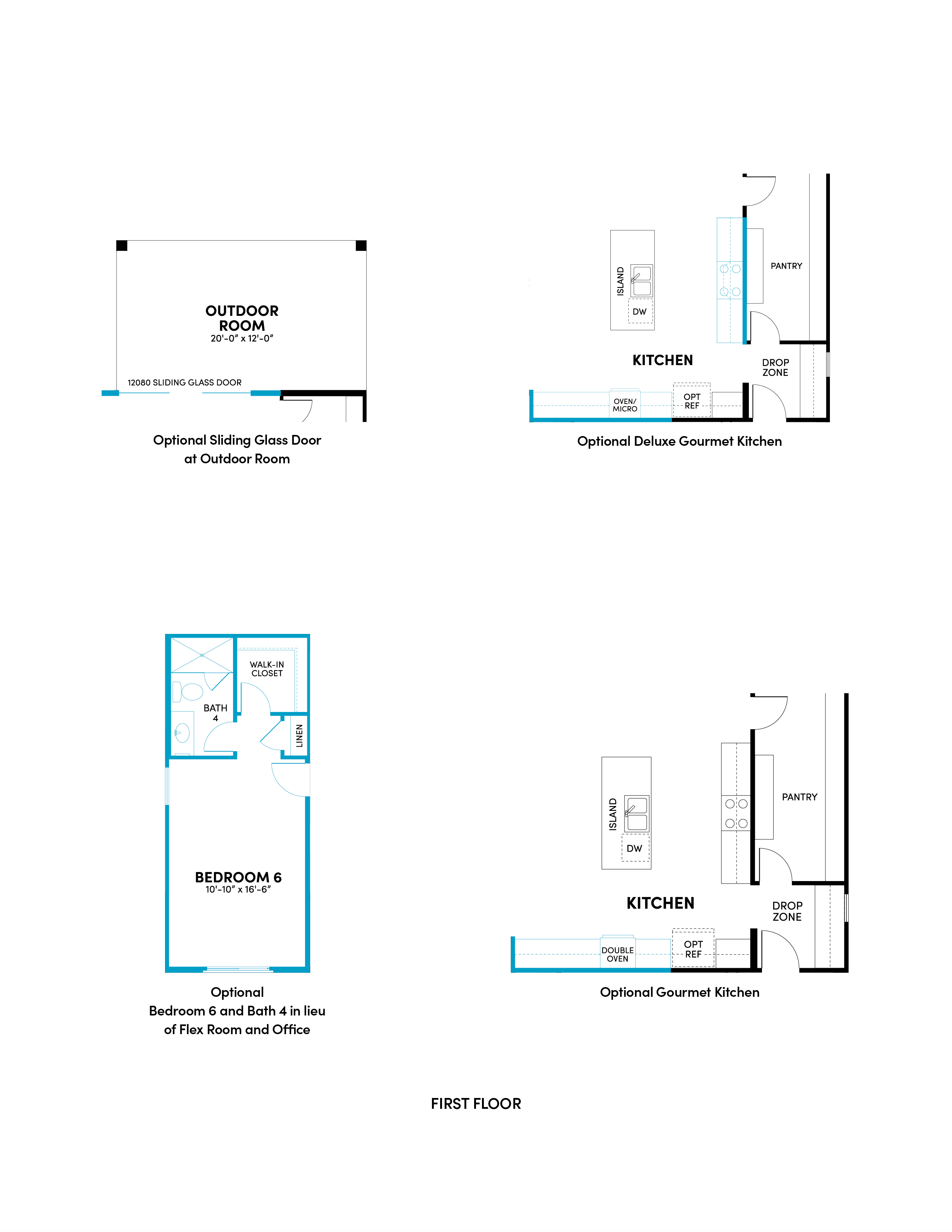 Brookfield Residential Blossom Rock Mariposa Skylar Floor Plan First Floor Options 2.