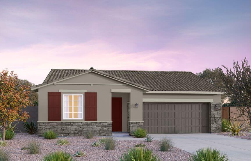 Brookfield Residential Blossom Rock Laurel Laredo Elevation E - Traditional Southwest.