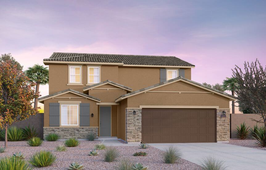 Brookfield Residential Blossom Rock Laurel Ponderosa Elevation E - Traditional Southwest.
