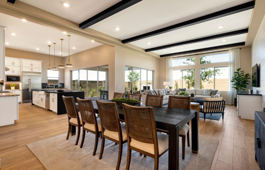 Tri Pointe Blossom Rock Pecan Interior Dining Table.