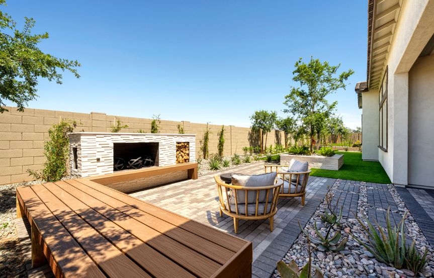 Tri Pointe Blossom Rock Pecan Interior Patio.