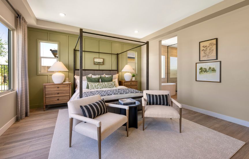 Tri Pointe Blossom Rock Pecan Interior Bedroom.