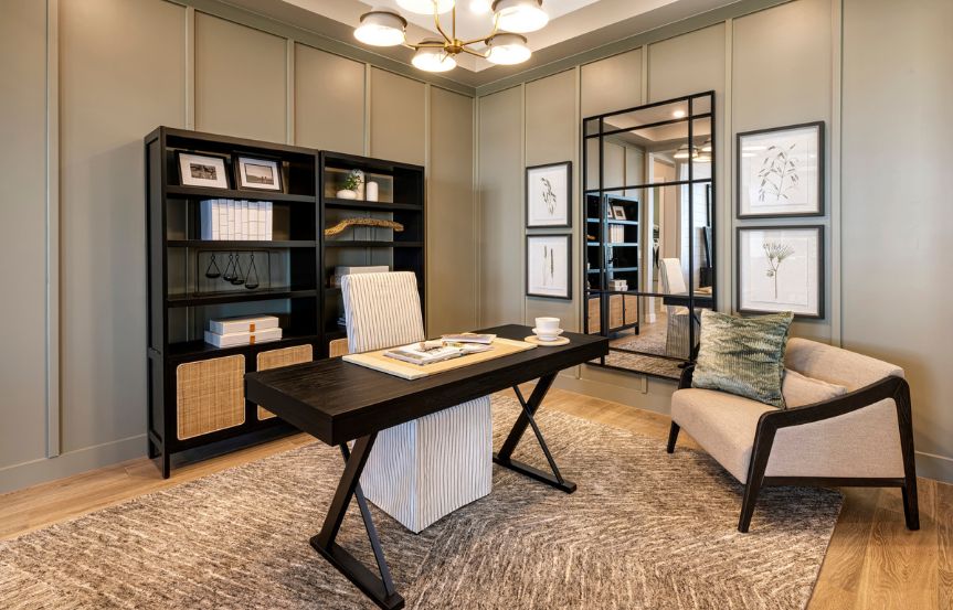 Tri Pointe Blossom Rock Pecan Interior Desk.