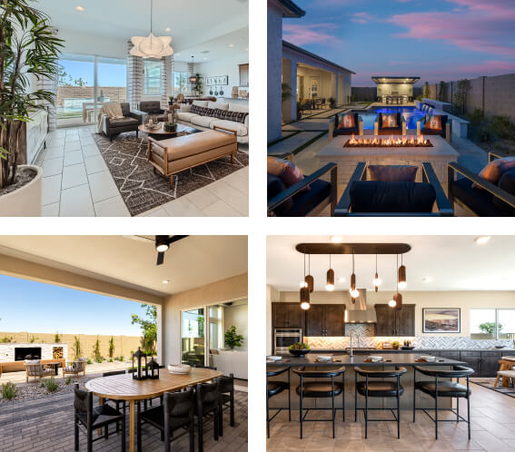 Collage of model home images in Blossom Rock community East Valley AZ