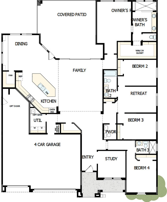 David Weekleyl Blossom Rock 9809 S Gold Stone Trl Floorplan