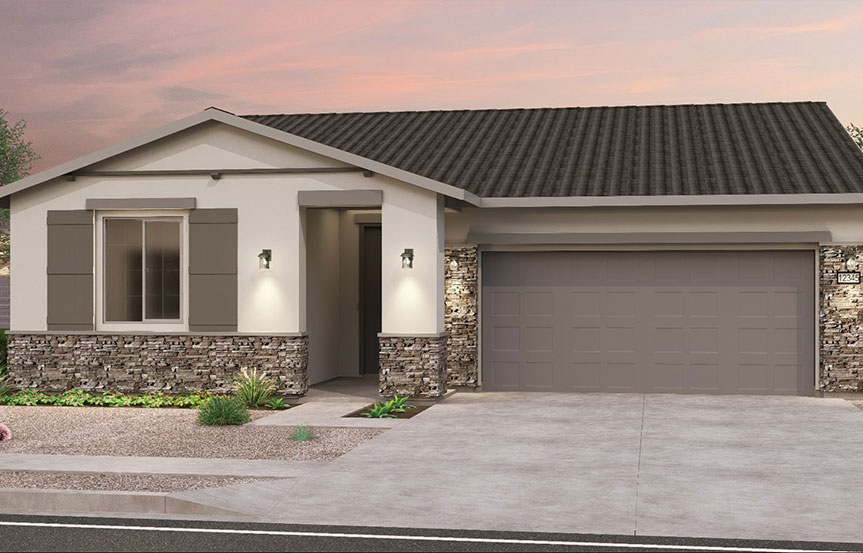 Brookfield Residential Blossom Rock Laurel Laredo Elevation E - Traditional Southwest.